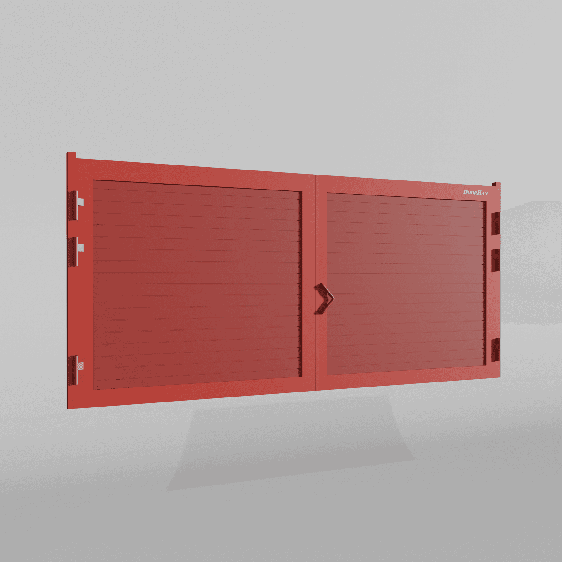 Распашные ворота DoorHan 4700х1900 цвета RAL 3000 (красный) с дизайном «доска» с автоматикой